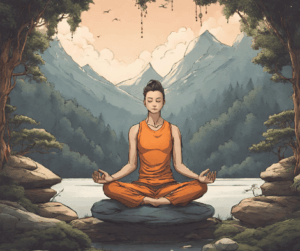 a woman meditating